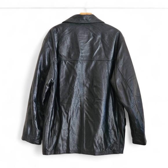 Vintage Mansion Black Genuine Leather Car Coat Jacket – Men’s Size 42 IT Large - Picture 3 of 7